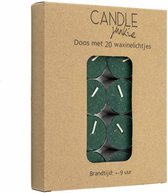 Waxine lichtjes - KY decorations - kaarsjes - groen - extra hoog -  20 stuks - geen geurkaars