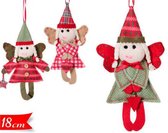 Kerstboomhangers in de vorm van engelen | set van 3 stuks | 18 cm. hoog