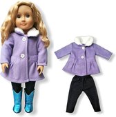 Poppenkleding meisje - Kleertjes geschikt voor o.a. BABY born - Poppenkleertjes 43 cm - Paars jasje met broekje