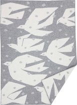 Woondeken eco wol Vogelvlucht grijs-wit 180x130cm Klippan