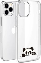 Apple Iphone 12 Pro Max siliconen hoesje transparant - Leuk pandaatje * LET OP JUISTE MODEL *