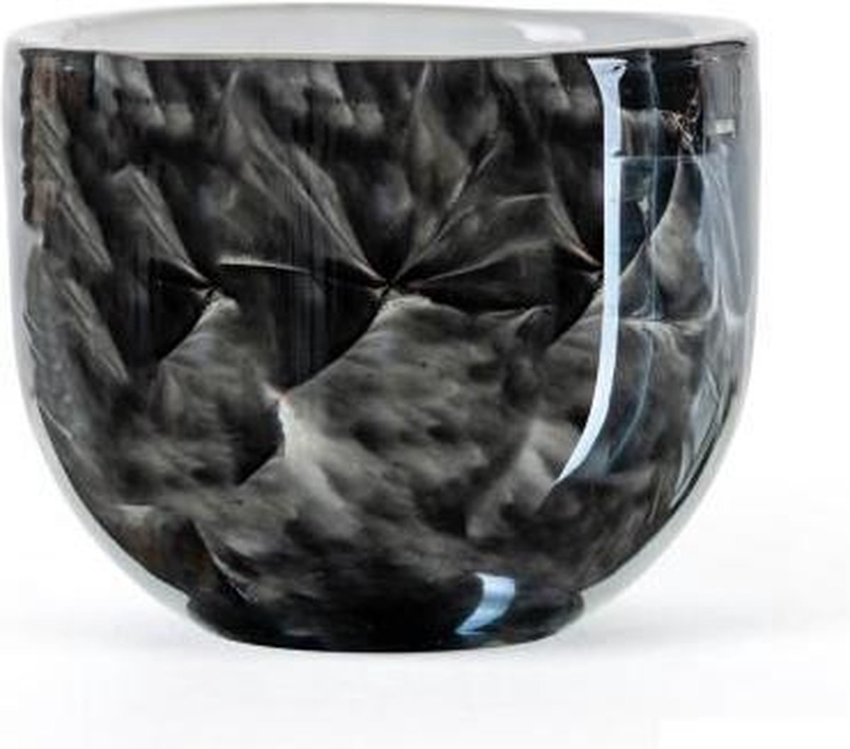 Fidrio Design kaarshouder Candleholder NERO glas mondgeblazen diameter 9 cm hoogte 7 cm