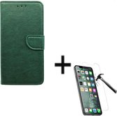 Groene boekmodelhoesje met glazen screen protector iPhone 12 mini (5,4 inch)