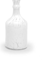 Design vaas Flores - Fidrio WHITE GRANULAT - glas, mondgeblazen - diameter 10 cm hoogte 22 cm