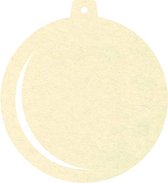 Kerstbal vilt onderzetters  - Creme - 6 stuks - ø 9,5 cm - Kerst onderzetter - Tafeldecoratie - Glas onderzetter - Cadeau - Woondecoratie - Tafelbescherming - Onderzetters voor glazen - Kerst tafelen - Woonaccessoires - Tafelaccessoires