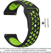 Zwart Groen / Neon Geel Siliconen Sporthorlogebandje voor 22mm Smartwatches (zie compatibele modellen) van Samsung, LG, Seiko, Asus, Pebble, Huawei, Cookoo, Vostok en Vector – 22 m