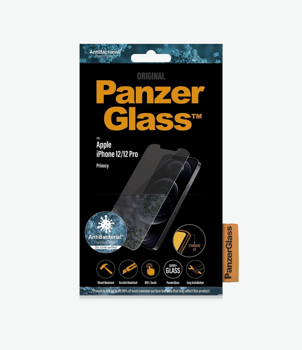 PanzerGlass Gehard Glas Privacy Screenprotector Geschikt voor Apple iPhone 12 Pro