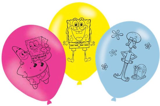 Spongebob Ballonnen 6 stuks