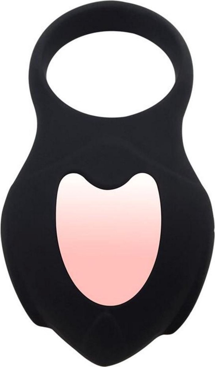 Darkblack Vibrating Ring with Led Remote Control USB Silicone