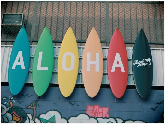 Poster – Aloha Surfborden - 40x30cm Foto op Posterpapier