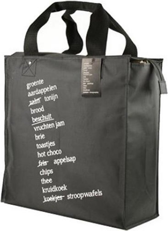Stevige grote boodschappentas shoppingbag zwart Tas boodschappen | bol.com