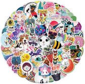 Sticker mix VSCO girl stickers voor meiden - 100 stuks - dieren/planten/teksten/instagram