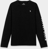 Tiffosi-jongens-shirt, longsleeve-Maximo-kleur: zwart-maat 128