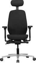 Pippa Design bureaustoel met ergonomisch gevormde rugleuning en hoofdsteun - zwart