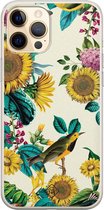 iPhone 12 Pro hoesje siliconen - Zonnebloemen / Bloemen | Apple iPhone 12 Pro case | TPU backcover transparant