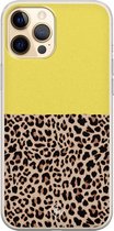 iPhone 12 Pro hoesje siliconen - Luipaard geel | Apple iPhone 12 Pro case | TPU backcover transparant