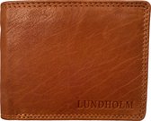 Lundholm Leren portemonnee heren leer compact model - portefeuille heren - cadeau voor man Heren Billfold Cognac