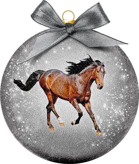 1x Kunststof dieren kerstballen met paarden 8 cm - dieren kerstbal -  Kerstboomversiering | bol.com