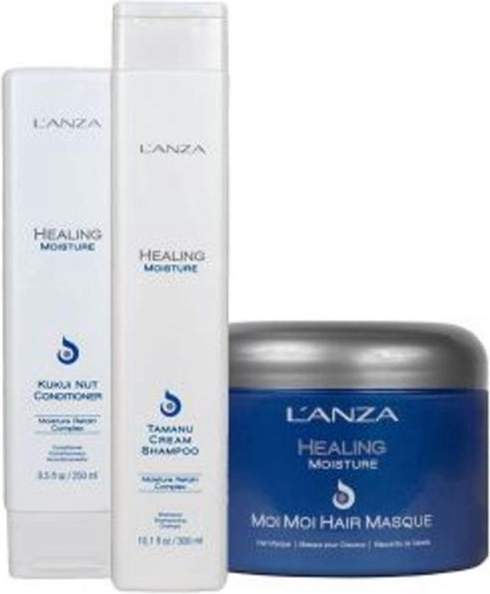 L'anza Healing Moisture intensief set a 3 stuks - Drooghaar - shampoo - conditioner - masker