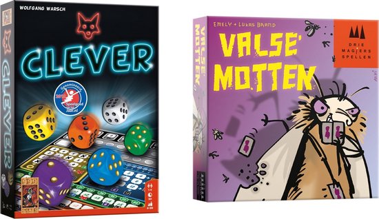 Spellenbundel - Kaartspel - Dobbelspel - 2 stuks - Clever & Valse Motten
