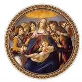 Ronde puzzel Botticell - Madonna della Melagra (525 stukjes, kunst vormpuzzel)