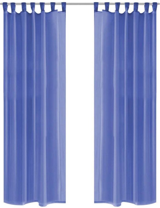 Gordijnen blauw 140 x 225 (Incl LW anti kras vilt) - gordijn raambekleding  - gordijnen... | bol.com