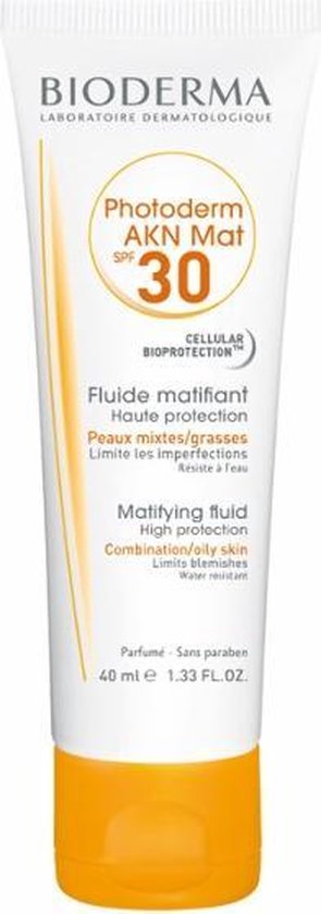 Bioderma Photoderm Akn Mat Spf30 Fluide Matifiant - Zonnebrand - 40 ml