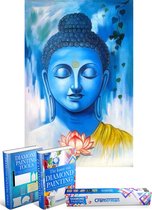 Crafterman™ Diamond Painting Pakket Volwassenen - Prachtige blauwe boeddha - 30x40cm - volledige bedekking - vierkante steentjes - Met tijdelijk 2 E-Books