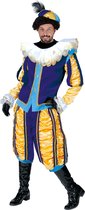 Luxe Pieten kostuum. Kleur: blauw me geel. Maat 52/54