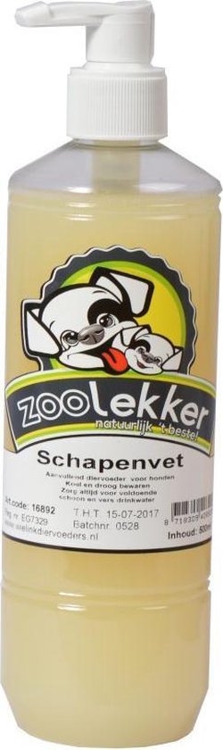 Zoolekker - Schapenvet - 500 ml - Ondersteunende olie - hond en kat |  bol.com