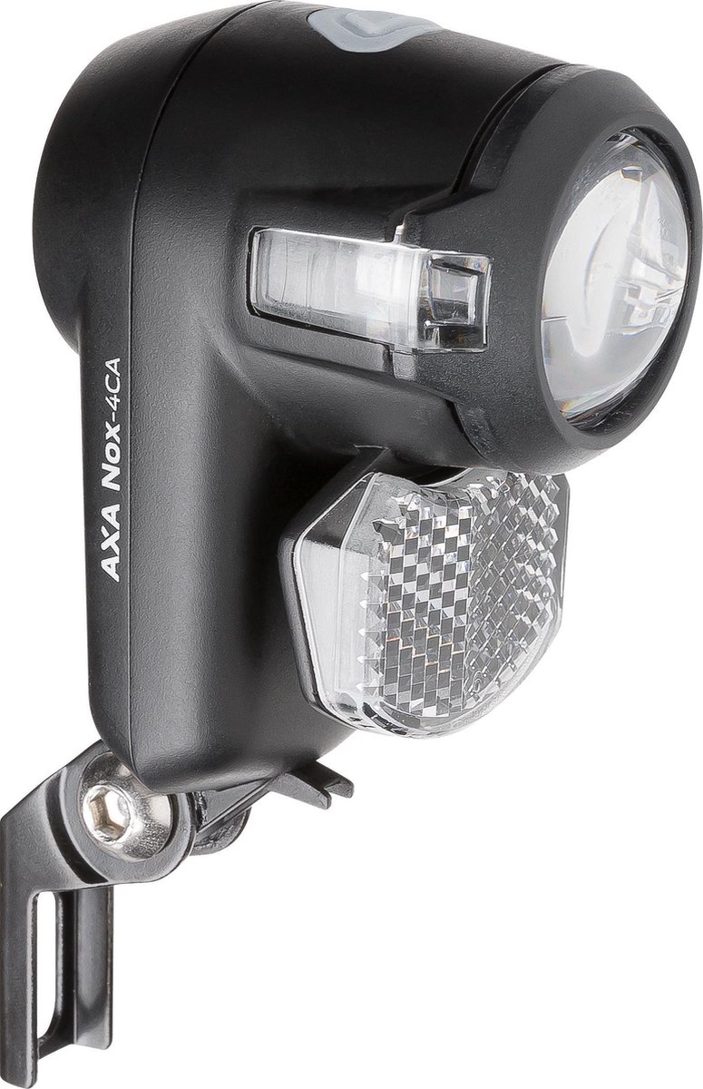 AXA Nox City 4 Lux - Fietslamp voorlicht - LED Koplamp - Fietsverlichting op Batterij - Auto/Off - Zwart - Axa