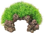 Plastic Green Moss op rots met uitstromer 16x8.5 cm