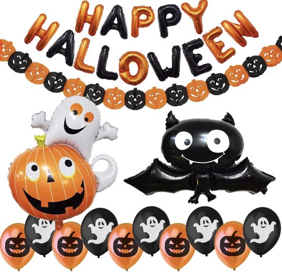 Rondlopen bijstand Informeer Happy Halloween® - halloween decoratie set - 29 stuks - versiering - masker  - folie... | bol.com