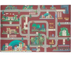 Relaxdays speelmat verkeer - verkeerskleed - kindertapiijt - speelkleed kinderkamer - kind - B