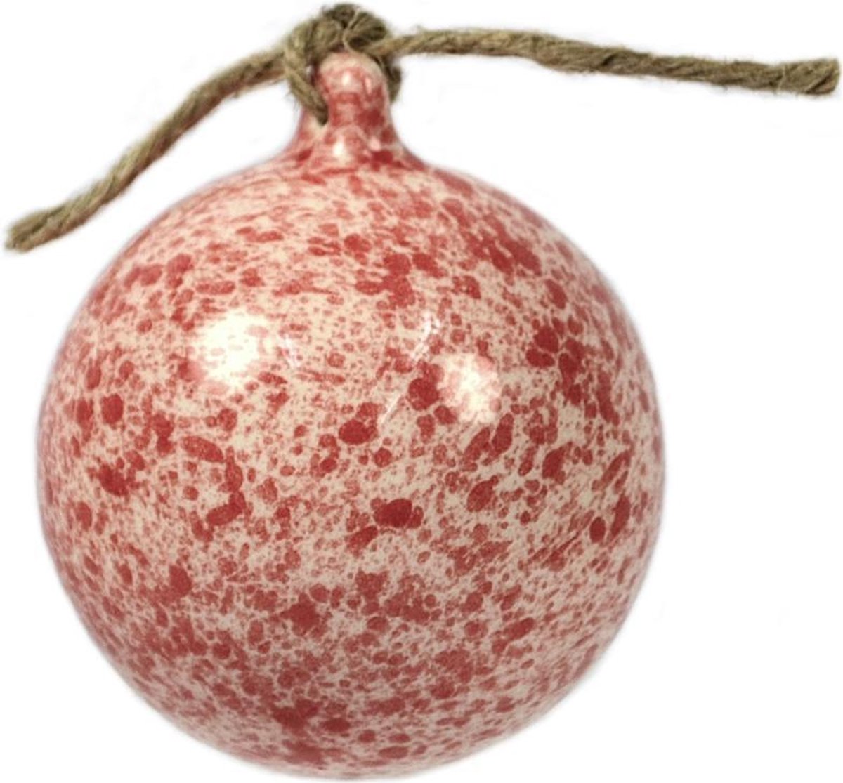 Royal Goedewaagen - Handgemaakte Kerstbal - Keramiek - Freckles Rood - 7 cm