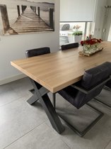 Eettafel Stretto | 300cm x 100cm Massief eikenhout met stalen poten | Quattro Design