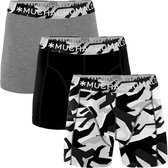 Muchachomalo - Duche - 3-pack boxershorts - zwart & grijs - L