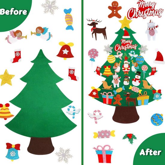 Vilten kerstboom voor kinderen – Kerstcadeau – Kinder kerstboom – Kunstkerstboom - Inclusief opbergtas - Christmas