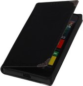 TPU Map Booktype Wallet Case Hoesjes voor Microsoft Lumia 640 Zwart