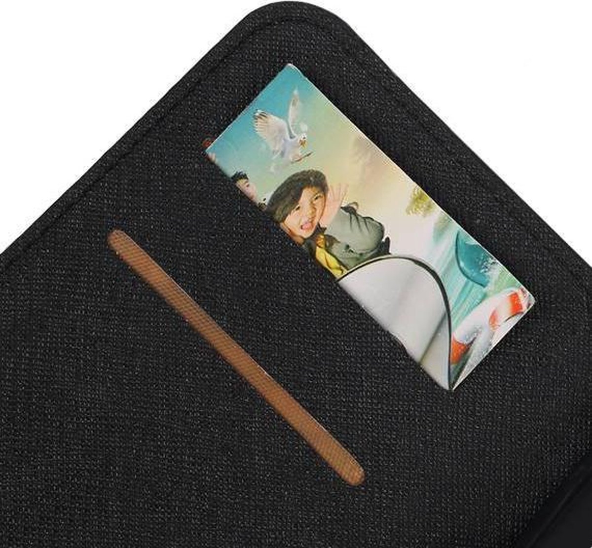 Cross Pattern TPU Bookstyle Wallet Case Hoesje Geschikt voor Huawei P8 Lite Zwart