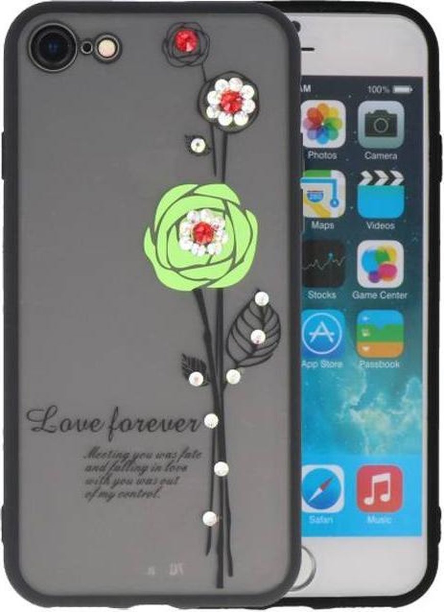 Love Forever Hoesjes Geschikt voor iPhone 8 Groen