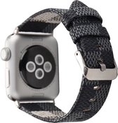 Leren bandje Apple Watch Zwart met klassieke zilverkleurige gesp 38mm-40mm Watchbands-shop.nl