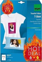 Sigel SI-T1156 Inkjetfolie A4 Transfer Blanco 6 Stuks Voor Lichte Kleding/textiel +6 Gratis