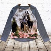 S&C Shirt met paard grijs - 98/104