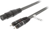 Sweex SWOP15220E15 Xlr Stereokabel Xlr 3-pins Female - 2x Rca Male 1.5 M Donkergrijs