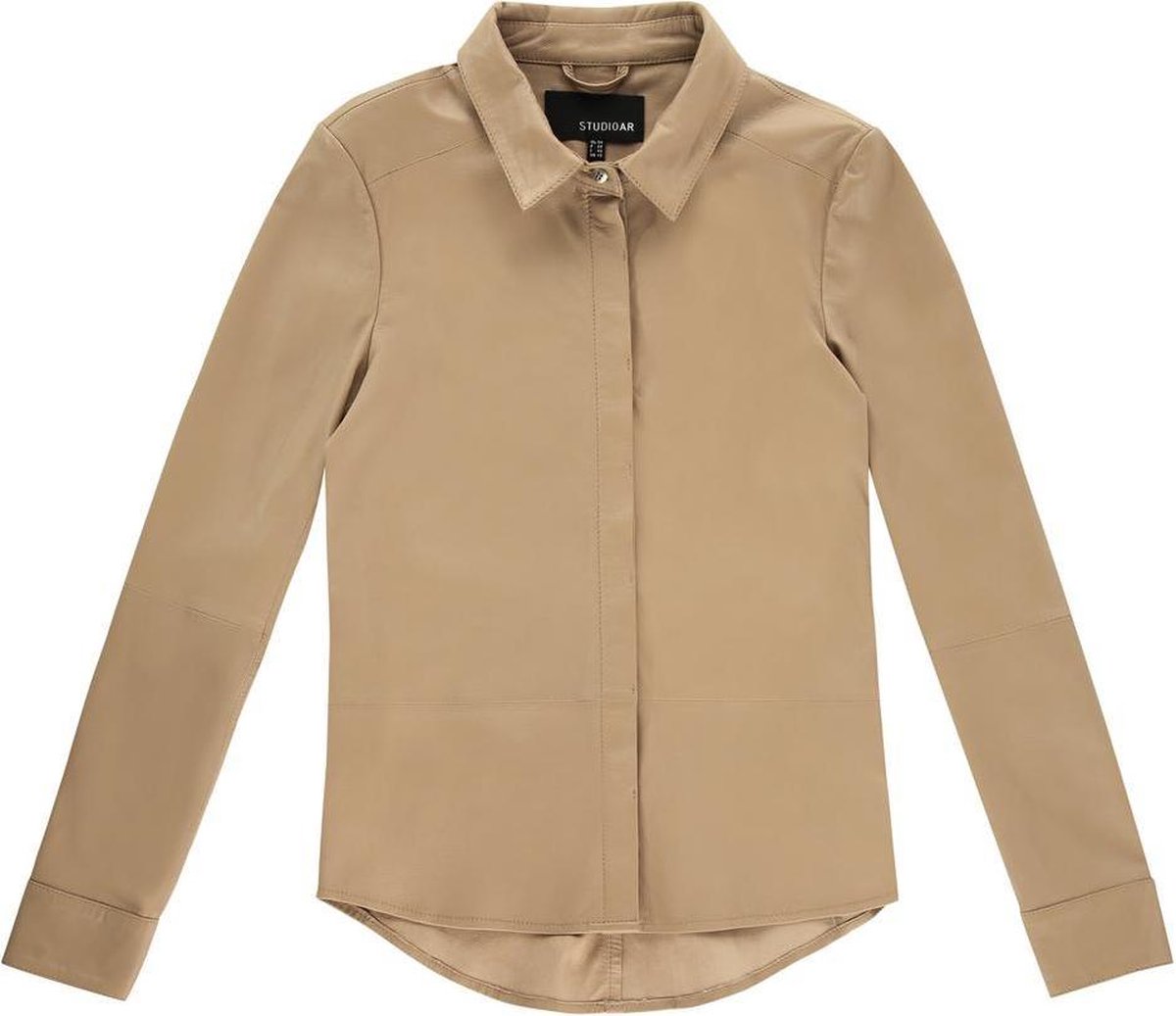 Studio AR Dita leren blouse nougat | bol.com