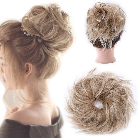 Curly Hair Wrap Extension | Hair | Mix Blond | Knot |Haar Extension Elastiek  |Bun... | bol.com