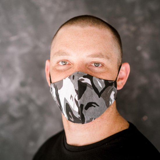 Masque de protection en coton avec motif de bouche (choix de couleurs)