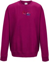 FitProWear Sweater Dames -  Donker roze - Maat S - Dames - Trui zonder capuchon - Sweater - Hoodie - Trui - Sporttrui - Katoen / Polyester - Sportkleding - Casual kleding - Winterk