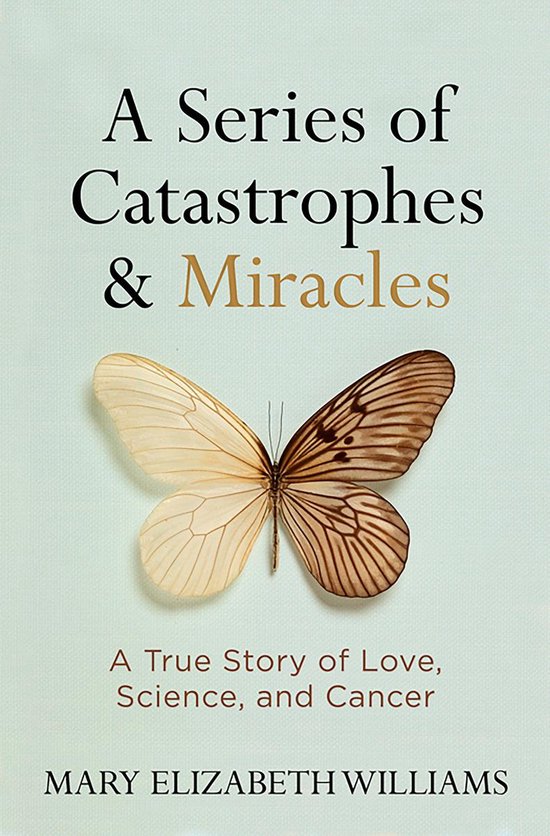Couverture du livre "A Series of Catastrophes & Miracles" avec un papillon aux ailes contrastées.